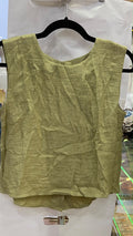 Sage Sleeveless Top with Textured Weave Detail