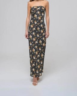 Black Floral Cowl Neck Maxi Dress