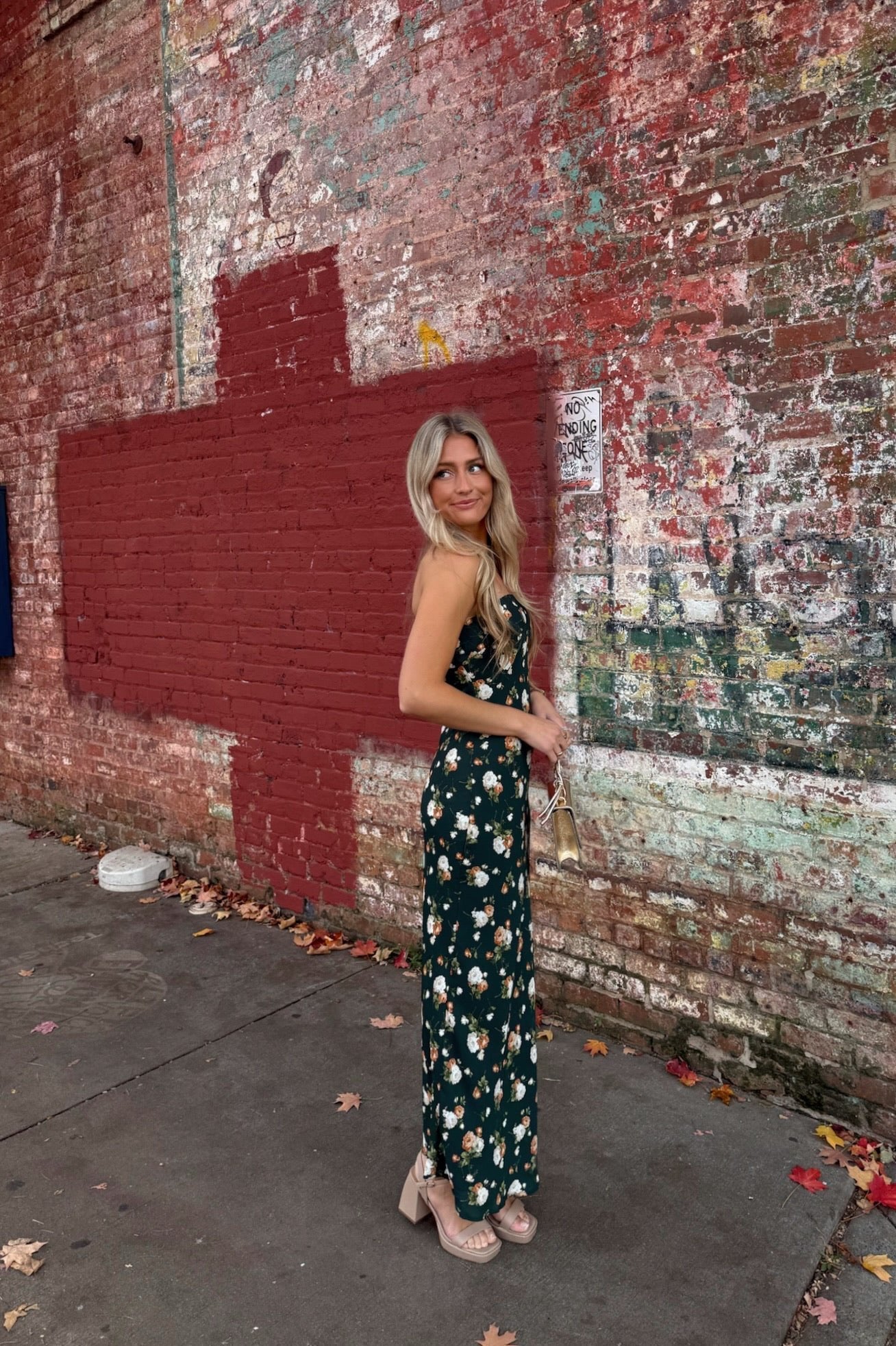 Black Floral Cowl Neck Maxi Dress