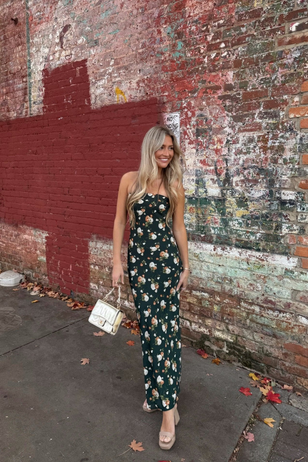 Black Floral Cowl Neck Maxi Dress