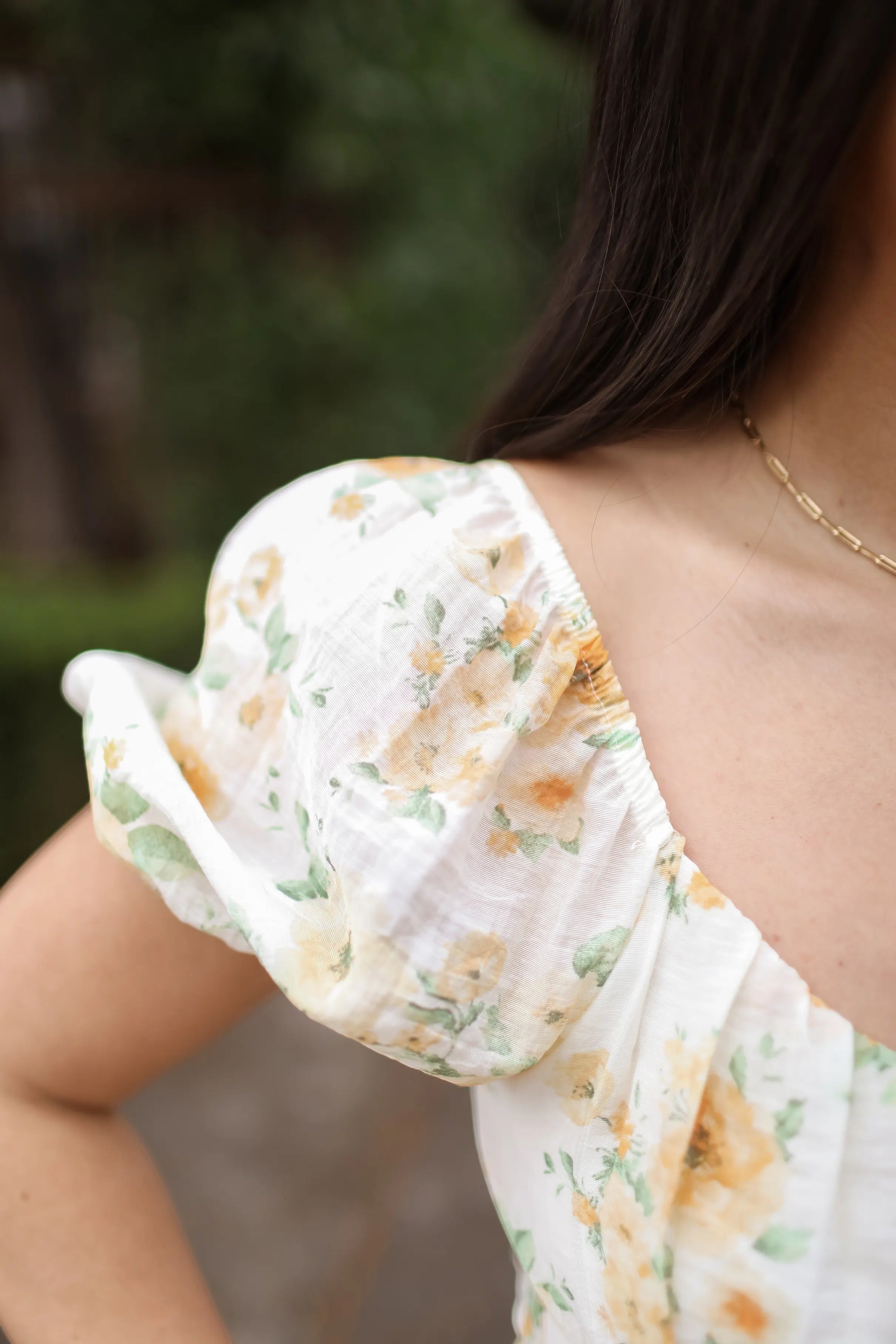 Floral Short Puff Sleeve Mini Dress