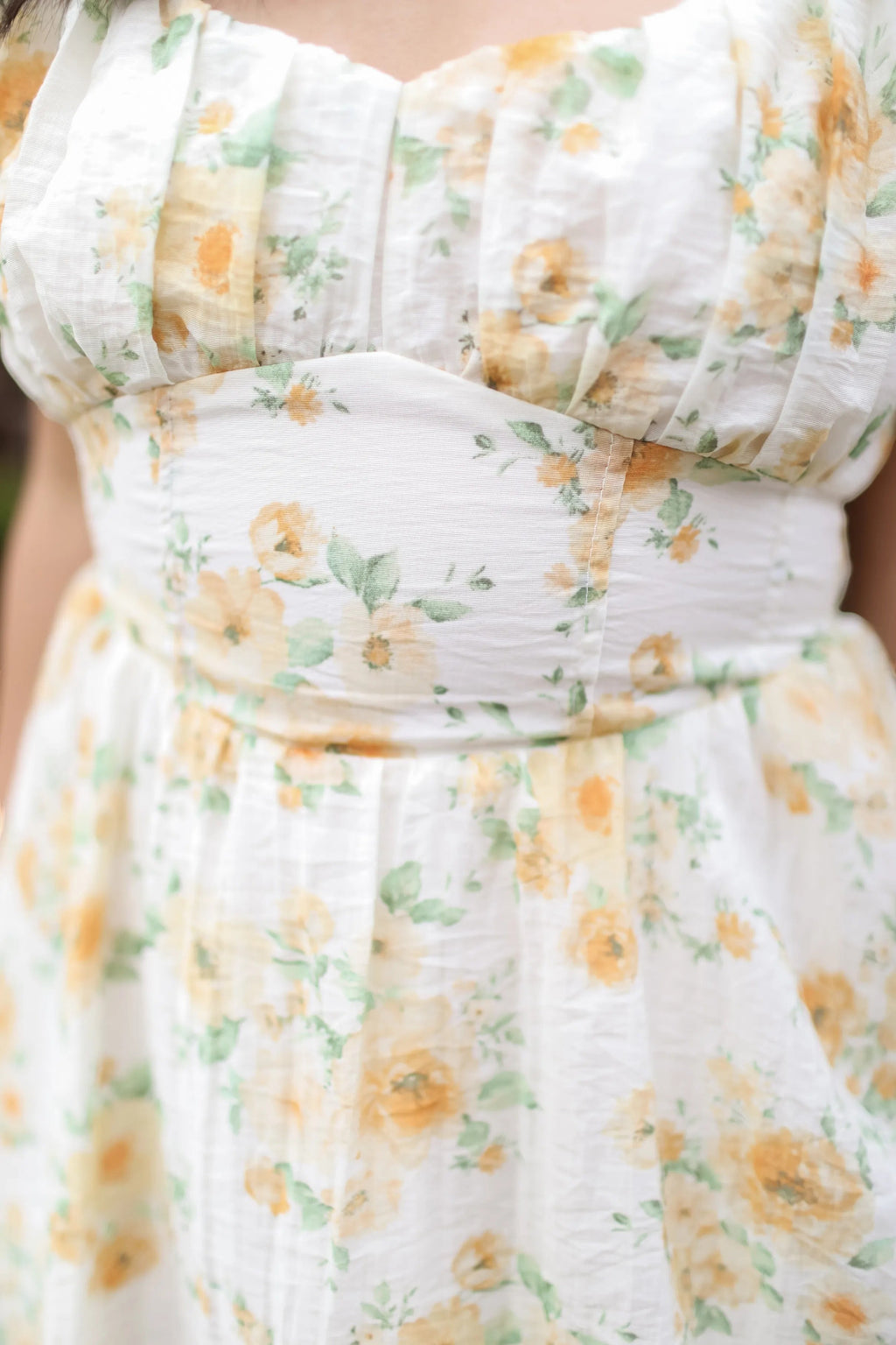 Floral Short Puff Sleeve Mini Dress