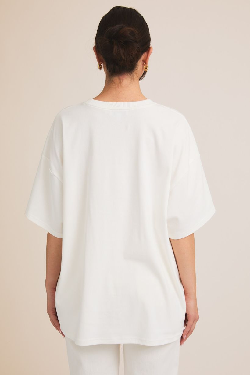 Western Boots and Hat Graphic Oversized T-Shirt – Cotton Stretch T