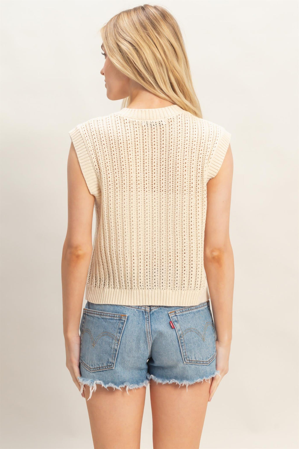 Women’s Sleeveless Ribbed Button Top Vest – 100% Cotton Fitted Knit Tank Vest