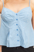 Gingham Button Front Camisole