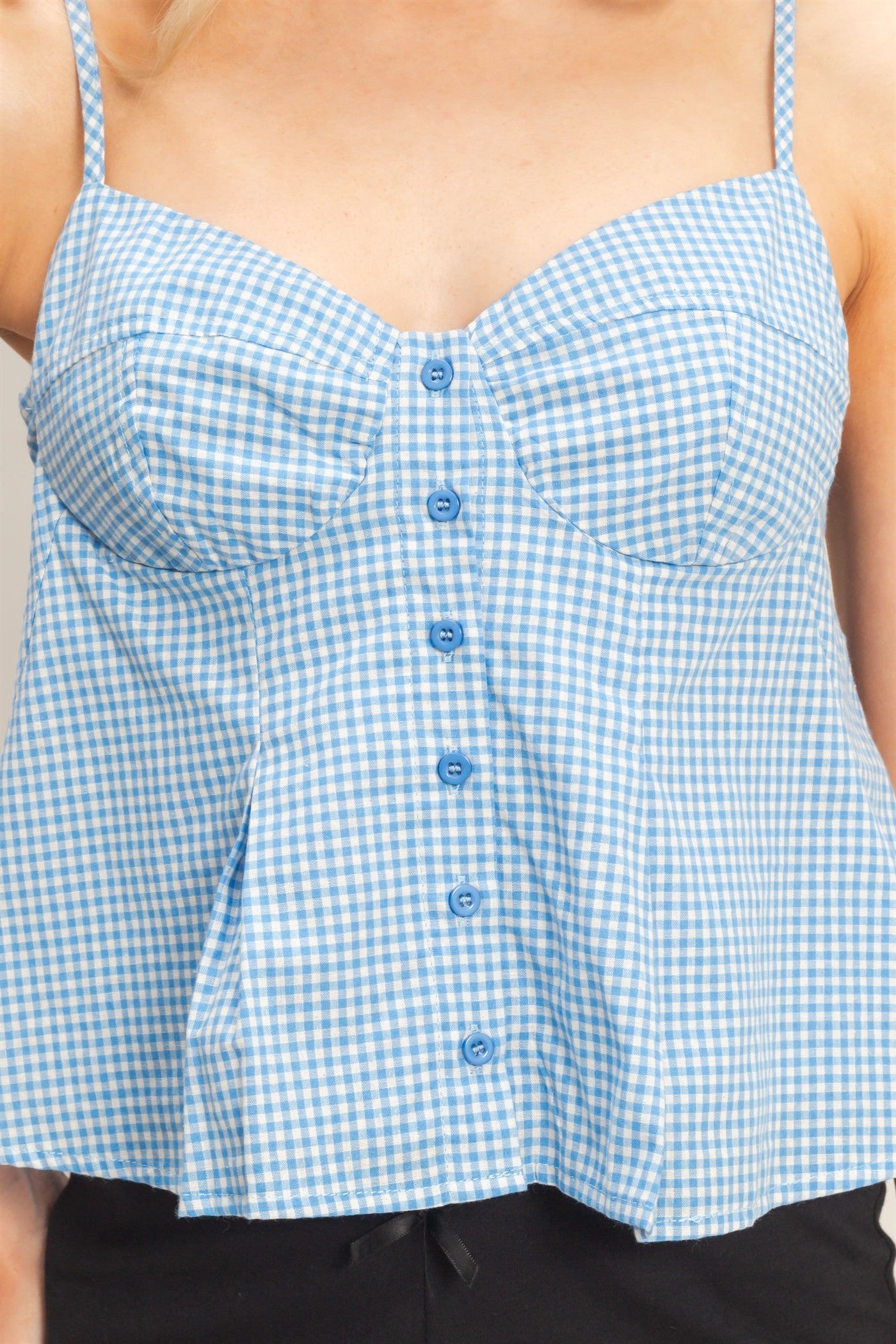 Gingham Button Front Camisole