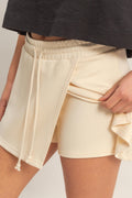 Women’s Wrap Front Elastic Waist Skort – A-Line Active Skirt with Built-In Shorts