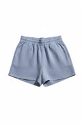 Yanet Collection Shop blue high-waist relaxed shorts with an elastic waistband and soft, lightweight fabric.