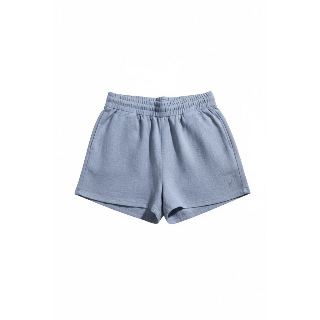 Yanet Collection Shop blue relaxed high-waist shorts with an elastic waistband and soft lightweight fabric