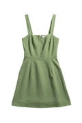 Yanet Collection Shop green sleeveless sheath dress with a sweetheart neckline and textured fabric finish.