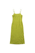 Yanet Collection Shop lime sleeveless maxi dress in textured fabric with thin spaghetti straps.