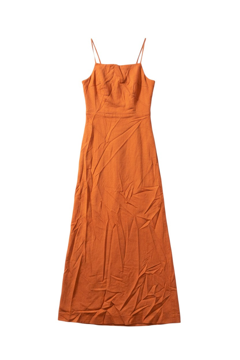 Yanet Collection Shop orange sleeveless maxi dress with spaghetti straps in lightweight fabric