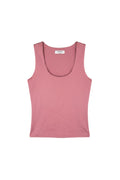 Yanet Collection Shop pink sleeveless fitted tank top with a scoop neckline in smooth stretchable fabric