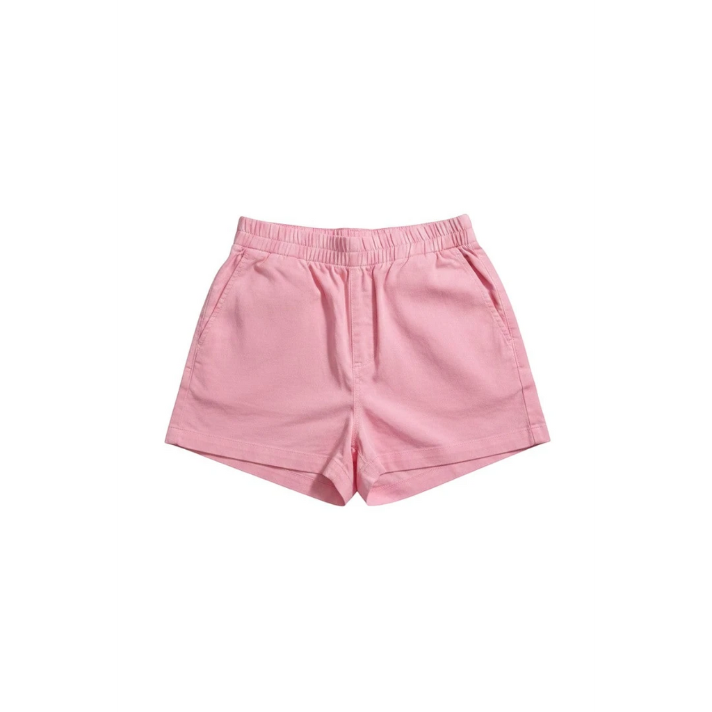 Yanet Collection Shop pink high-waist relaxed fit shorts with an elastic waistband and side pockets.