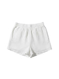 Yanet Collection Shop white linen-blend elastic waist shorts with a relaxed fit