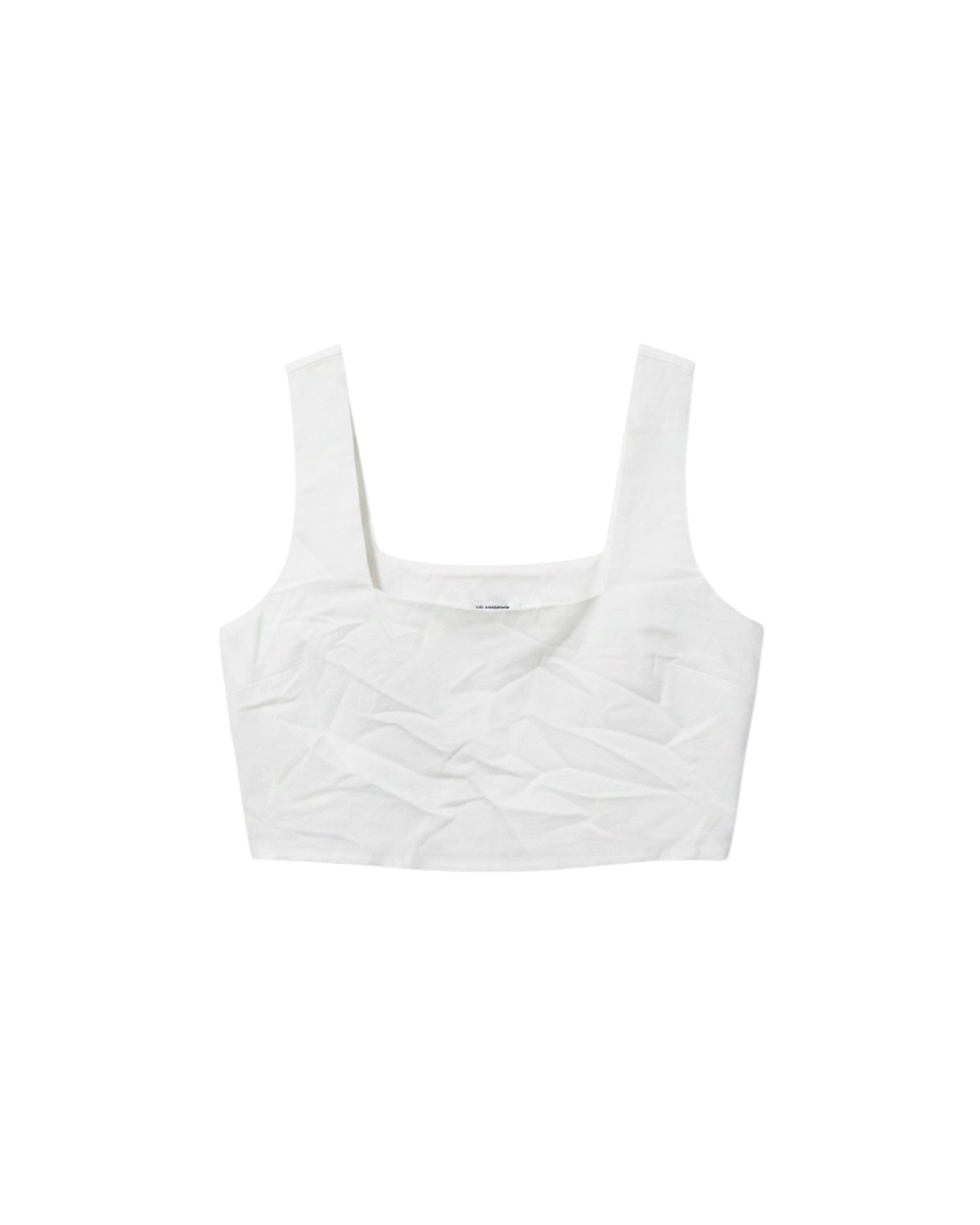 Yanet Collection Shop white sleeveless square neck crop top in lightweight fabric